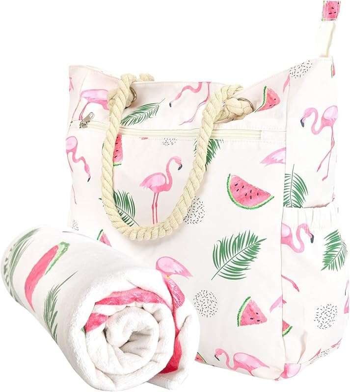 Spacious Beach Shoulder Tote Bag for Travel & Gym with Multiple Pocket