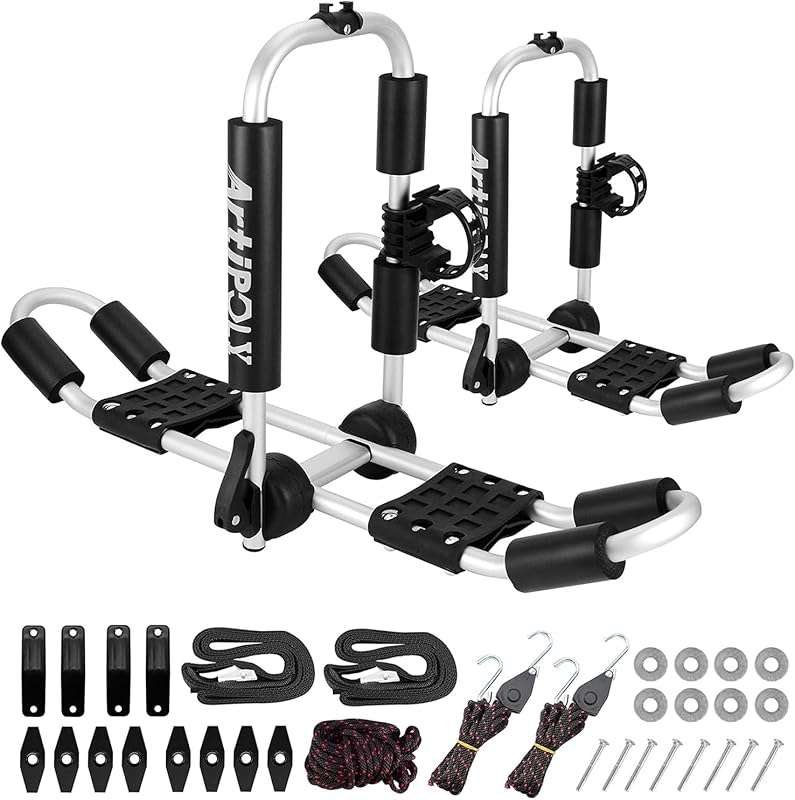 4-in-1 Multifunction Kayak Roof Rack for 2 Kayaks & Canoes with Paddle