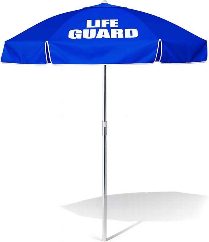 Kemp USA Heavy Duty Vinyl Lifeguard Umbrella: Portable Beach & Pool Um