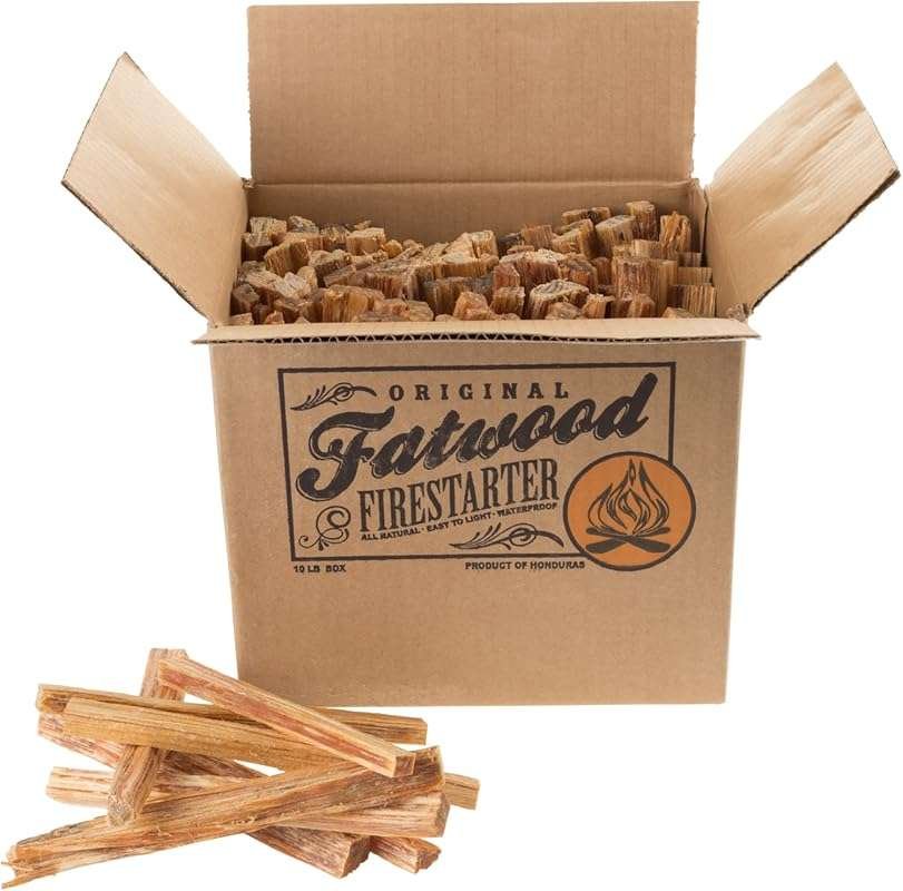 Pure Garden 10lb Box of Natural Fatwood Fire Starter Sticks - Ideal Ki