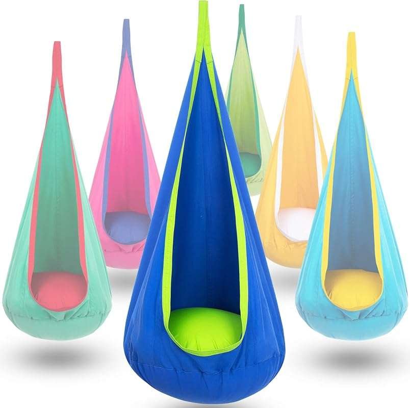 Y-STOP Kids Pod Swing Seat: Sensory Hanging Hammock Chair with Inflata