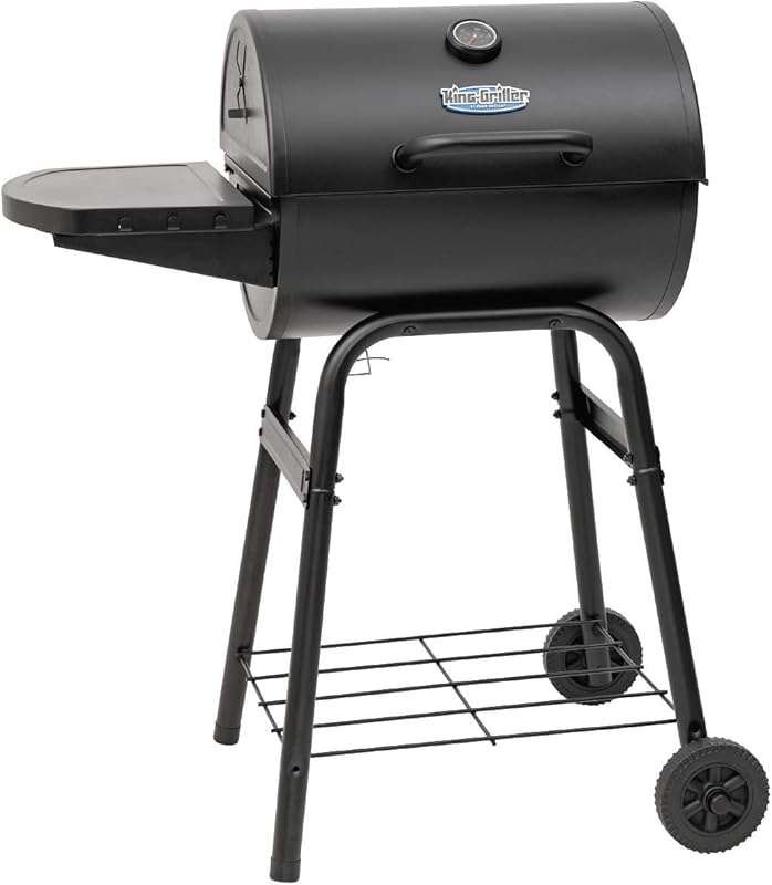 Char-Griller King-Griller Gambler Black Charcoal Grill & Smoker with D