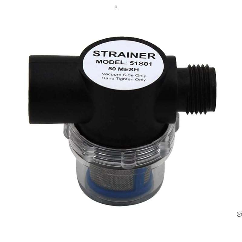 SEAFLO 51S01 RV Water Pump Inline Strainer Filter, 1/2
