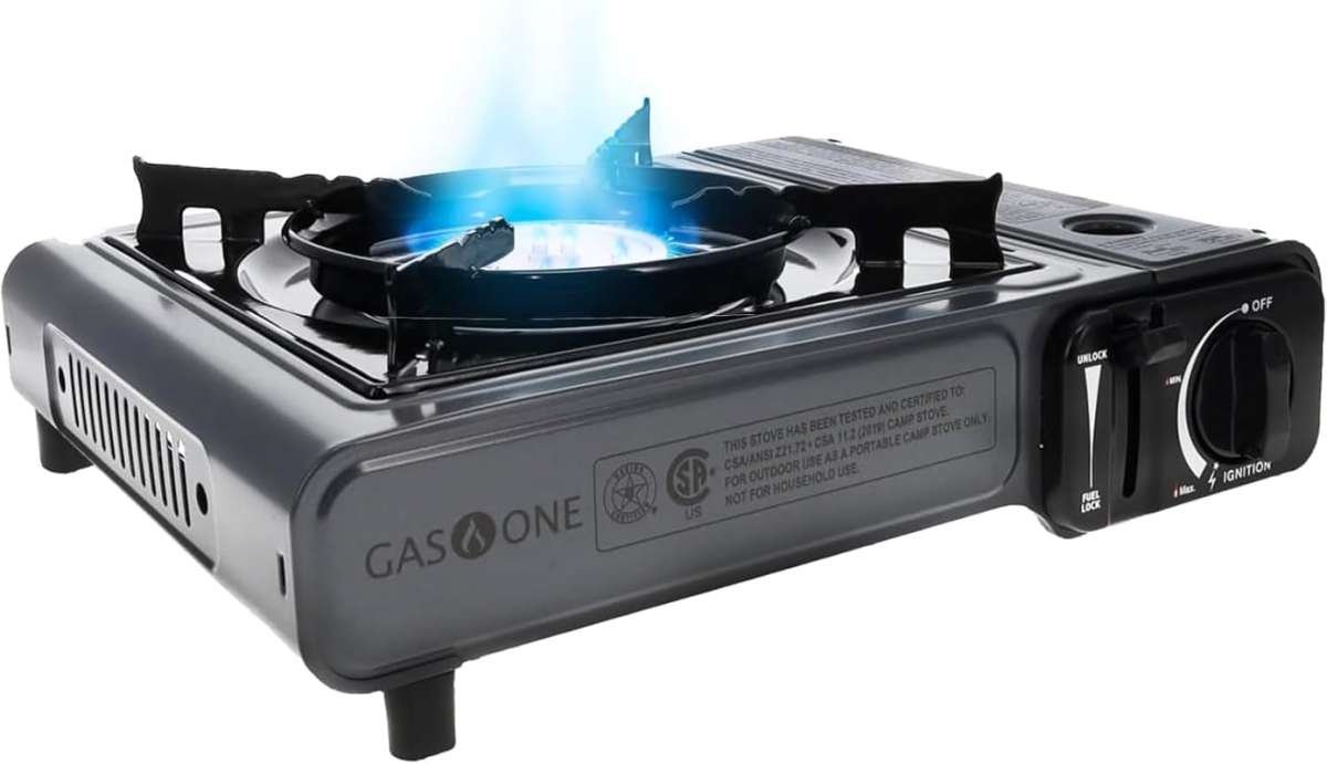 Gas One Portable Butane Camping Stove with Case: Automatic Ignition an