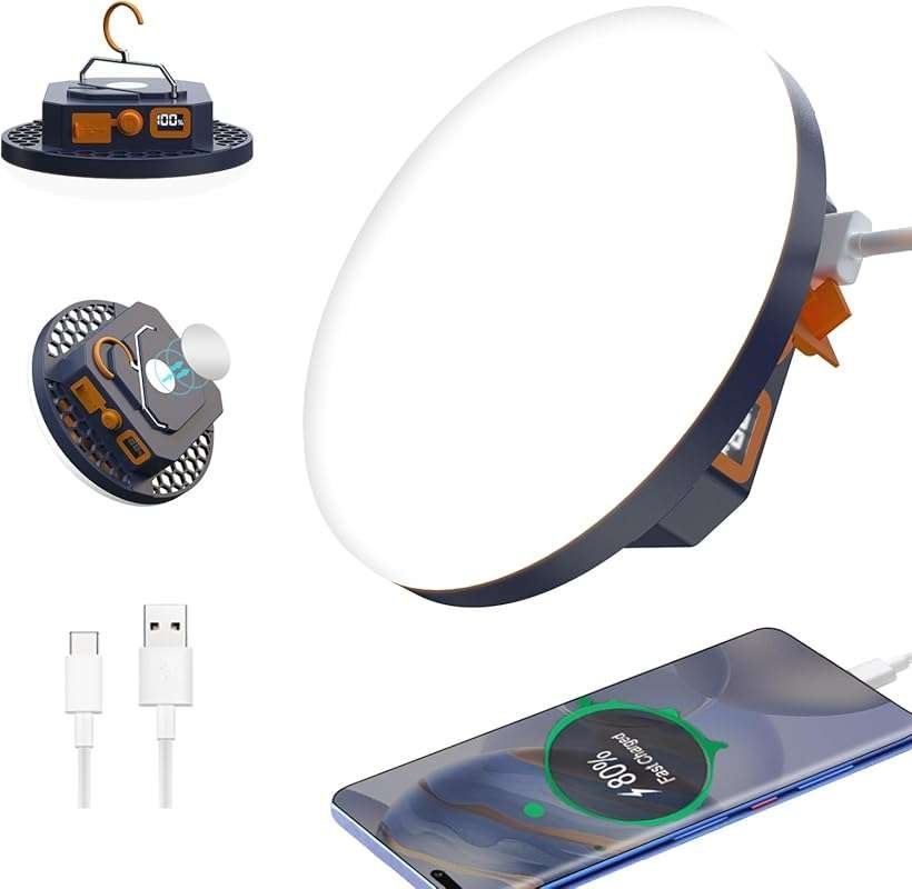 4000LM Rechargeable LED Camping Lantern Flashlight, 30W Portable Power