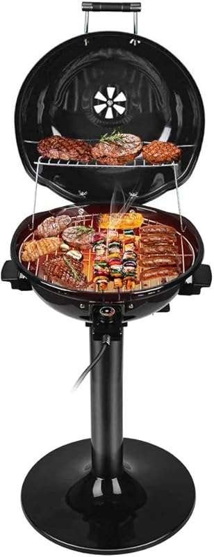Techwood 15-Serving Portable Electric BBQ Grill: Indoor/Outdoor Use, D