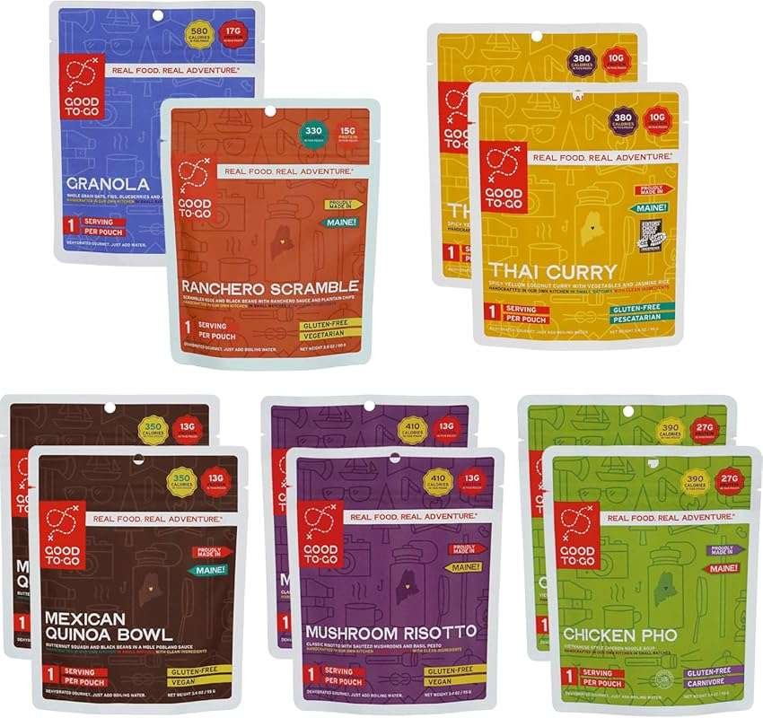 GOOD TO-GO Dehydrated Camping & Backpacking Meals - Just Add Water for