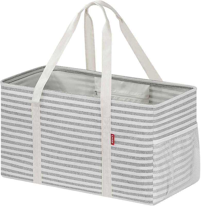 Standing Extra Large Utility Tote Bag with Reinforced Sides for Beach
