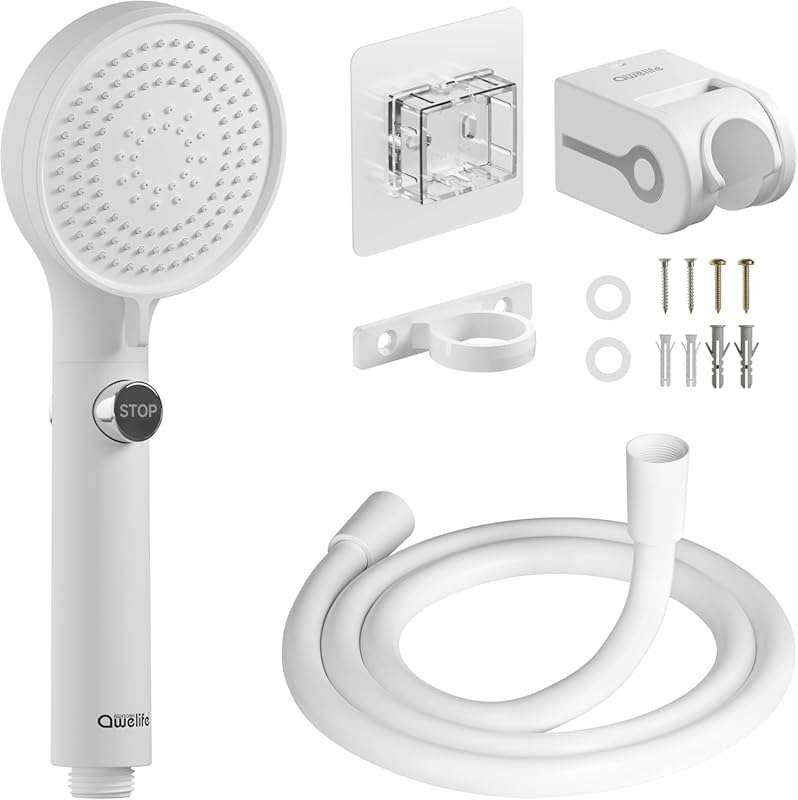 Easy Install RV Shower Head with Hose: 5 Mode High Pressure Replacemen