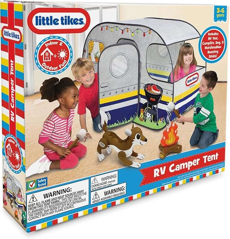 Little Tikes RV Camper Tent: Indoor Outdoor Play Tent for Kids with De