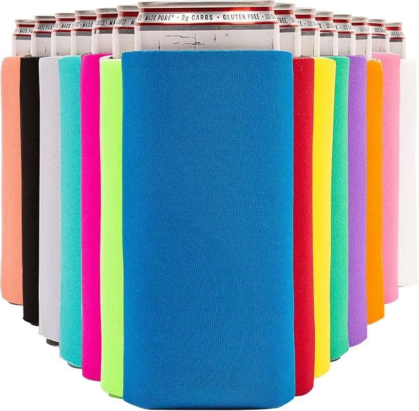 Slim Can Cooler Sleeves 14-Pack: Insulated Koolies for Slim Seltzer & 