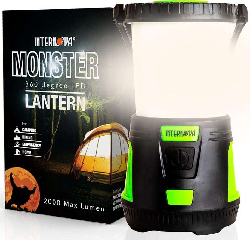 Internova 2000 Lumen LED Camping Lantern: Long-Lasting Battery Powered