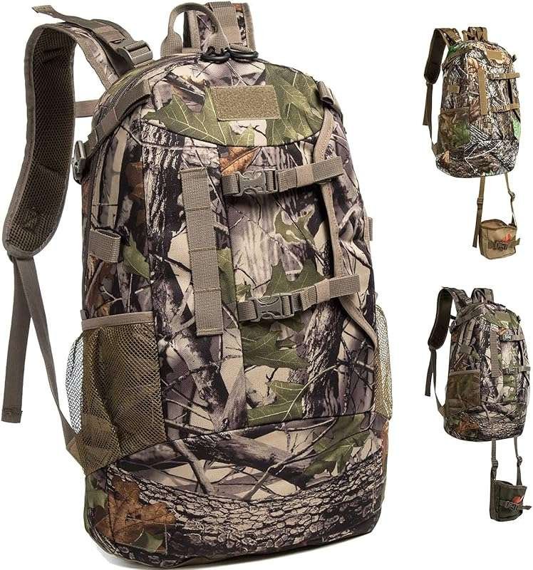 Durable Camo-Green Hunting Backpack with Bow/Rifle Carry System for Ca