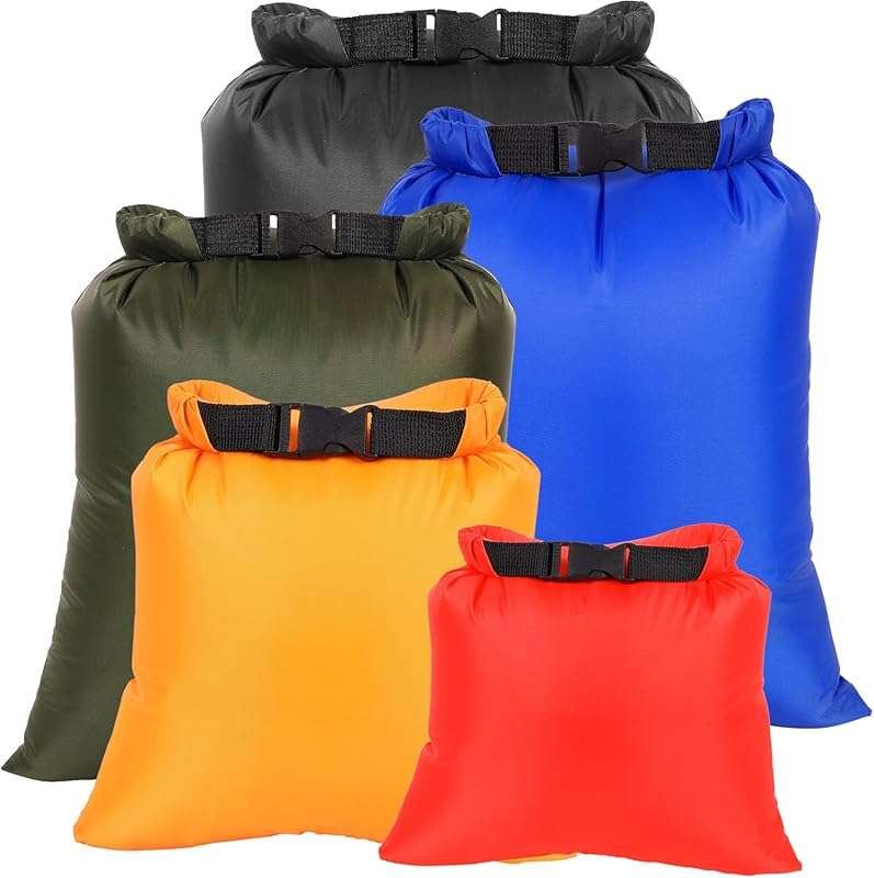 Waterproof Dry Bags Set: 5 Ultralight Small Stuff Sacks for Camping, H