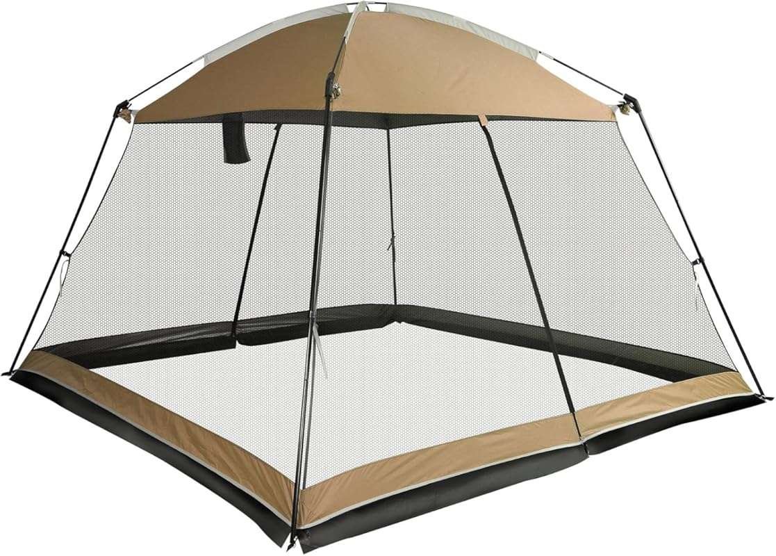 Screen House 10x10 Ft Khaki Square Camping Canopy Tent