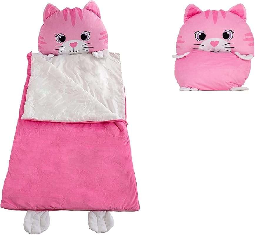 Kid's Nap Buddies Preschool Nap Mat: Toddler Sleeping Bag with Pillow 
