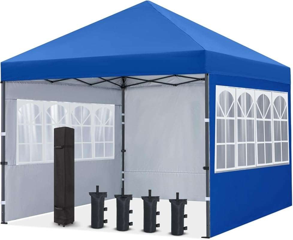 COOSHADE 10x10Ft Pop-Up Canopy Tent with Church Window for Parties, Weddings, BBQ
