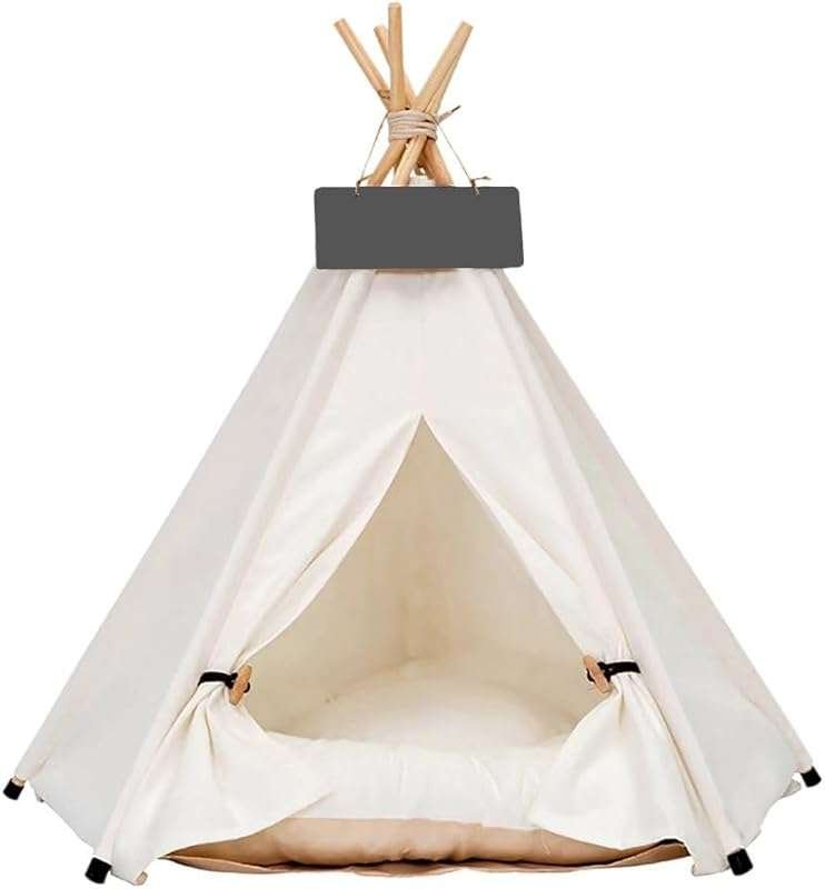 Portable Pet Teepee Dog & Puppy Cat Tent Bed for Pets up to 20lbs with