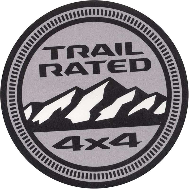 Jeep Trail Rated 4x4 Circle Logo Vinyl Sticker for Indoor and Outdoor 