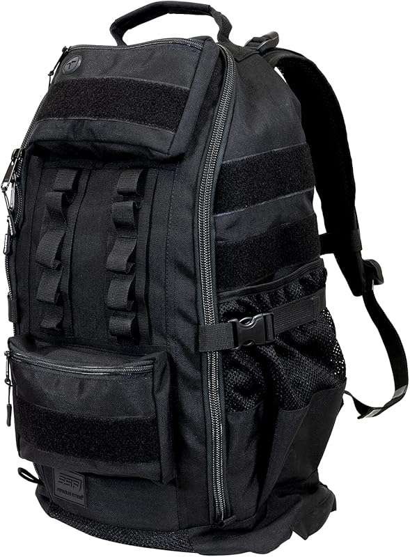 SERIOUS STEEL FITNESS Tactical Backpack: 1000D Nylon Gym Bag, Durable, Black, Versatile