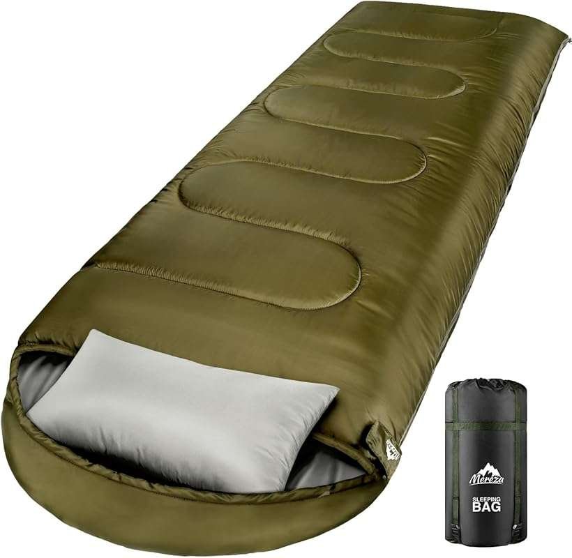 MEREZA 0 Degree Winter Sleeping Bag with Pillow, Suitable for Adults a