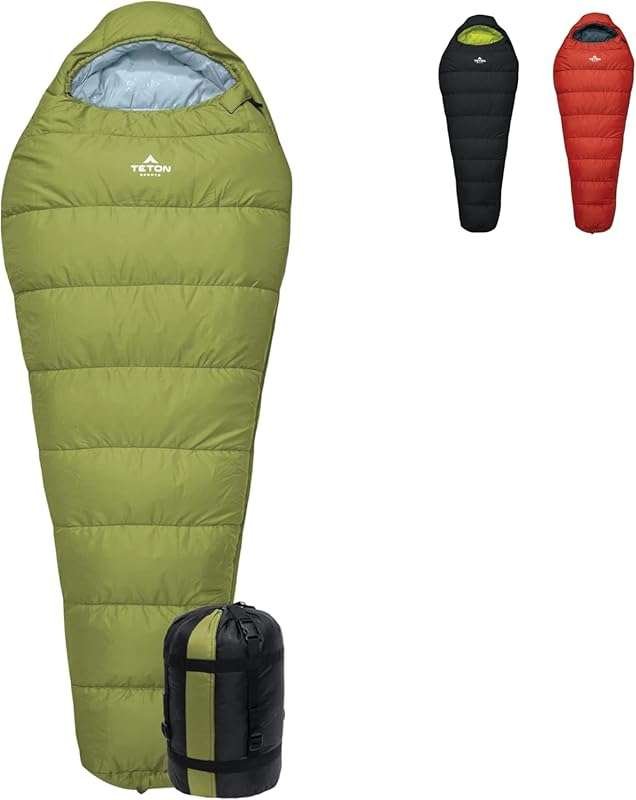 Teton LEEF Lightweight Mummy Sleeping Bag for Camping, Hiking & Backpa