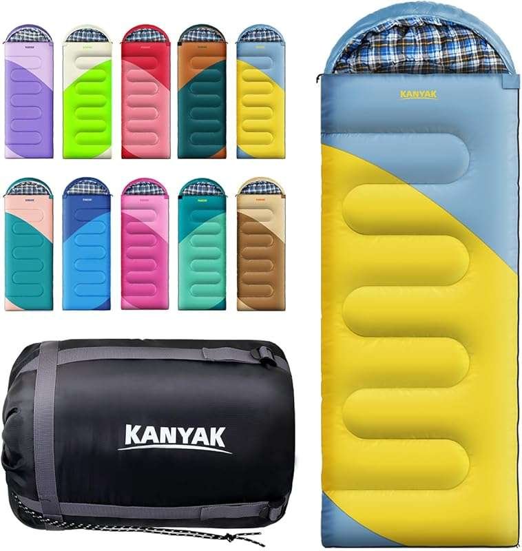 32℉ Camping Sleeping Bag for Adults & Kids - Cold Weather Warm