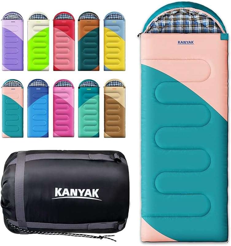 32℉ Camping Sleeping Bag for Adults & Kids, Warm 3-4 Season Cold Weath