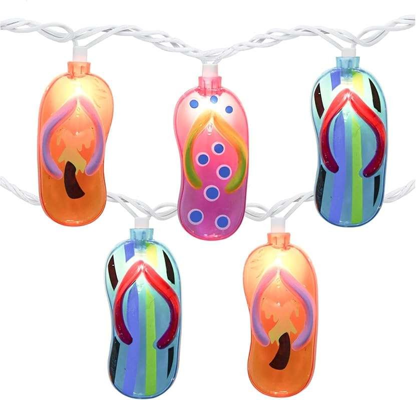 GOOTHY 8.5Ft Tropical Beach Flip Flop String Lights for Summer Parties