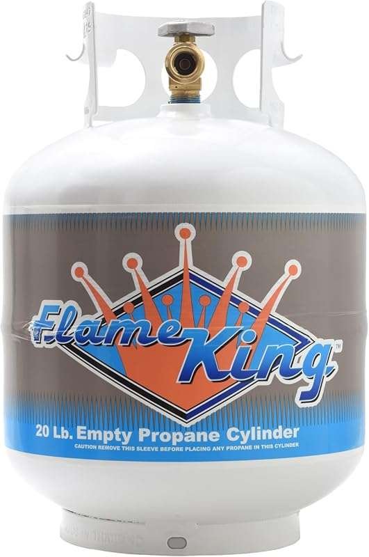 Flame King 20lb Steel Propane Tank Cylinder with Type 1 OPD Valve - Wh
