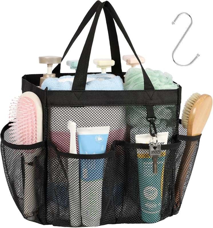 F-color Upgraded Mesh Shower Caddy Portable, Deeper 7-Pocket Quick Dry