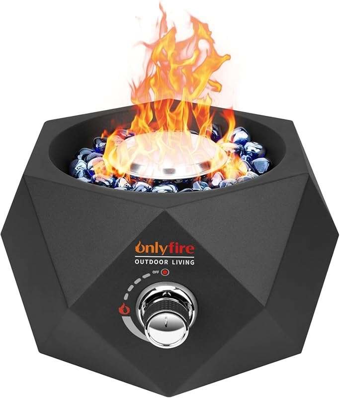 ONLYFIRE OUTDOOR LIVING 14β Modern Tabletop Gas Fire Pit Side-Mounted,