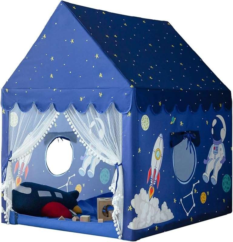 Large Kids Castle Play Tent for Boys & Girls - Spaceship Rocket Playho