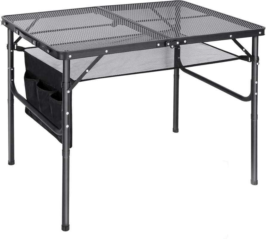 REDCAMP 36x24 Folding Grill Table for Outside, Lightweight Portable Me