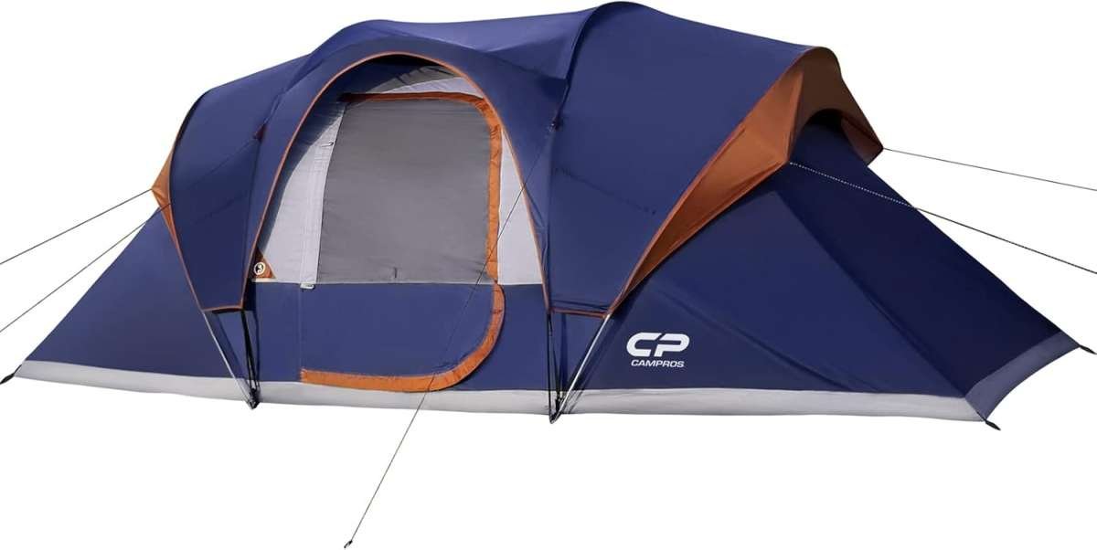 CAMPROS CP 10 Person Family Cabin Tent: Waterproof, 2 Room, Double Lay