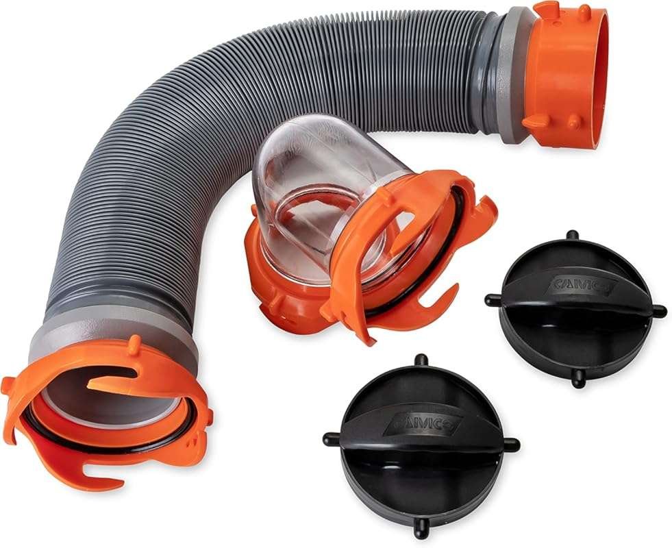 Camco 3-Foot Super Heavy-Duty Sewer Hose Kit for Tote Tanks, 18mil HTS