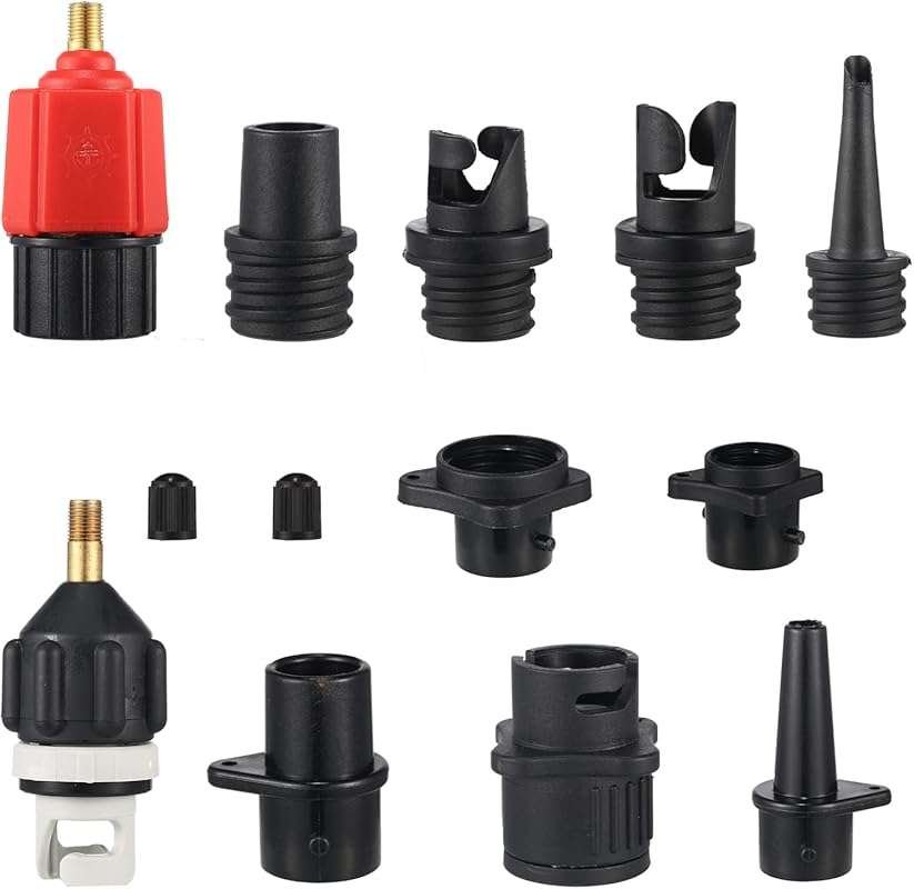 Treela Inflatable Air Pump Adapter with 9 Valve Nozzles for SUP and Bo