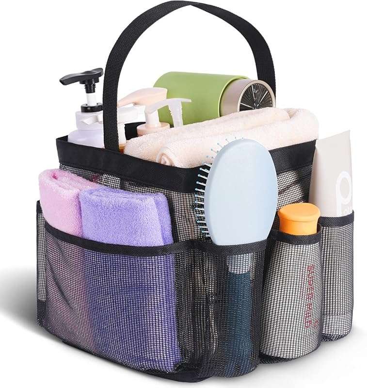 EUDELE Mesh Shower Caddy Portable, 8-Pocket Large Capacity Bag for Col