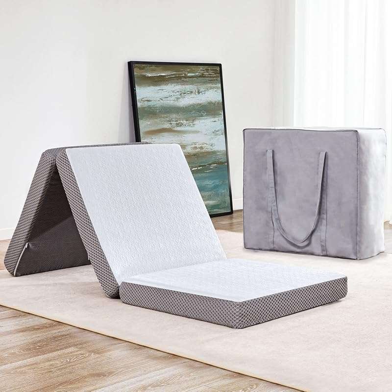 Kingfun 4-Inch Folding Gel Memory Foam Mattress with Breathable Design