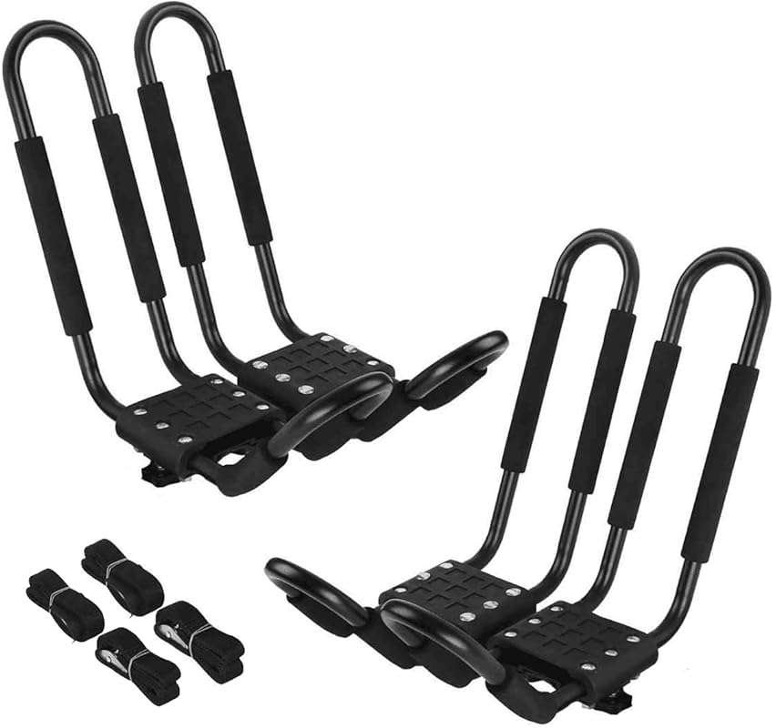 PIRIPARA 2 Pairs J-Bar Kayak Roof Rack Carrier Holder for SUV, Car, Tr