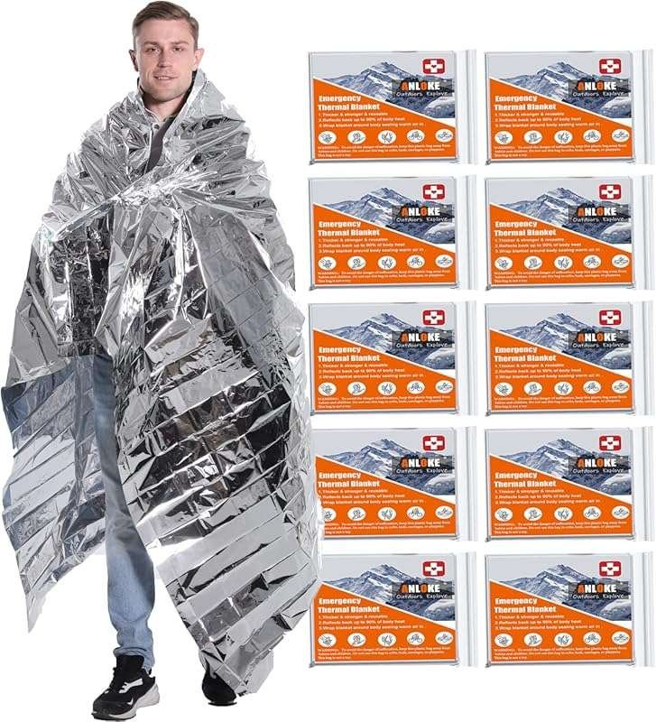 Gigantic 10-Pack Emergency Mylar Thermal Blankets