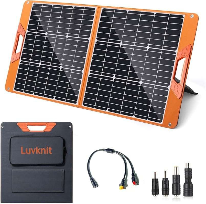 100W Foldable Solar Charger with USB Outputs, Waterproof for Off-Grid 