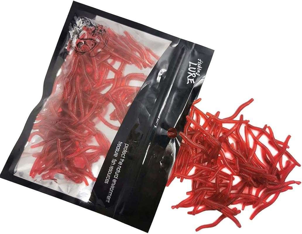 Lifelike Soft Fishing Lures: Multi-Size Trout Worm, Earthworm, Bloodwo