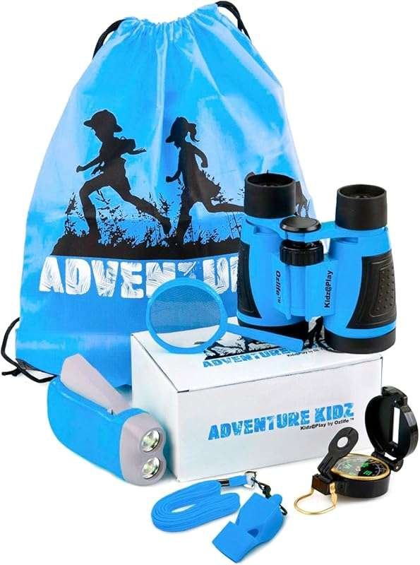 Adventure Kidz Outdoor Exploration Kit: Binoculars, Torch, Compass, Wh