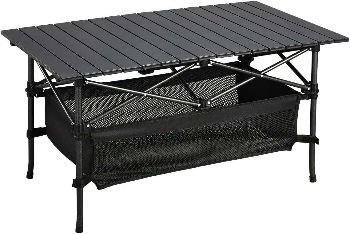 Lightweight Aluminum Folding Camping Table, Portable Roll-Up for Outdo