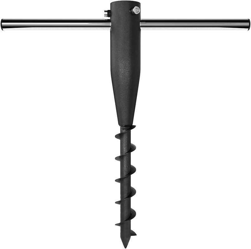 Heavy Duty Steel Umbrella Sand Anchor Stake, Windproof No-Dig Ground H