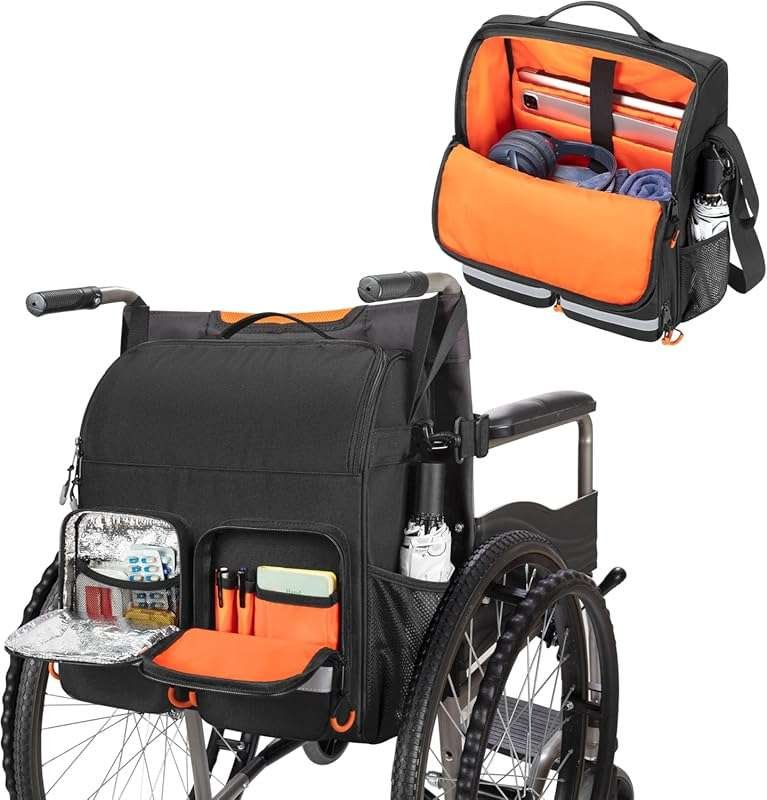 Samdew Large Wheelchair Bag: Backpack with Insulated Pocket for Medici