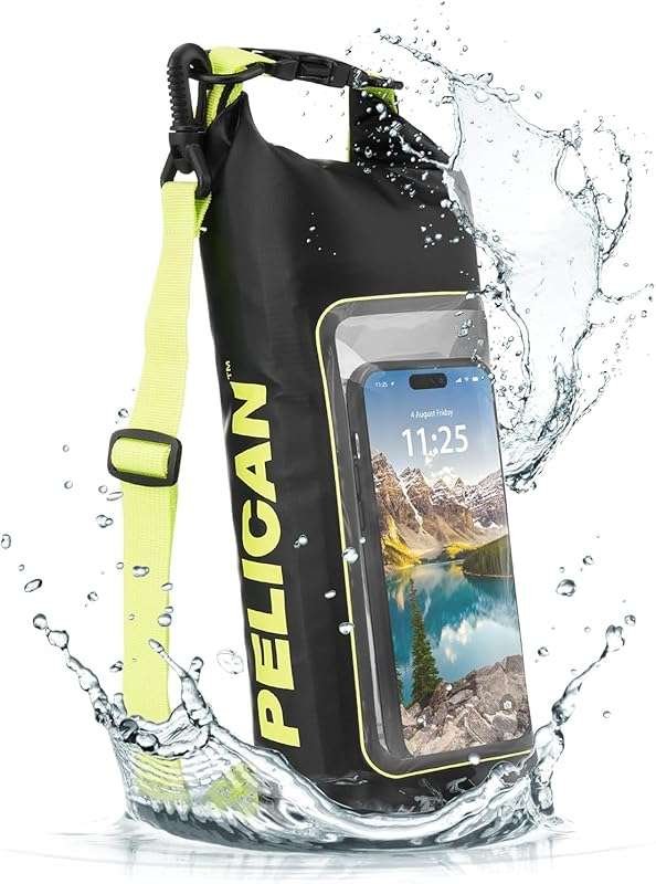 Pelican Marine IP68 Waterproof Dry Bag 2L with Phone Case for Boating,