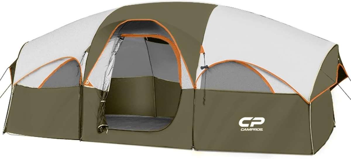 CAMPROS CP 8 Person Family Camping Tent: Weather Resistant, 5 Mesh Win