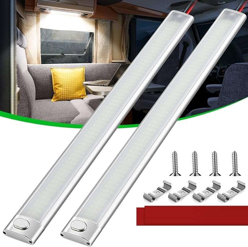 CT CAPETRONIX 12V LED Interior Light Bar 168LEDs 1700LM, 2-Pack with S